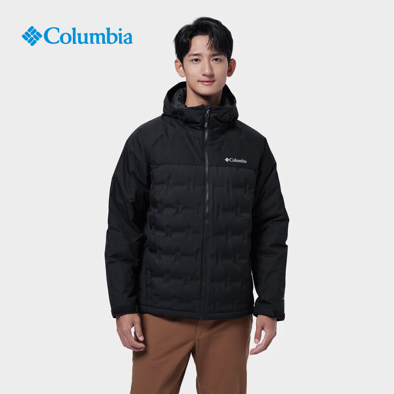 Columbia哥伦比亚羽绒服男士户外秋冬金点热能连帽保暖外套WE7857