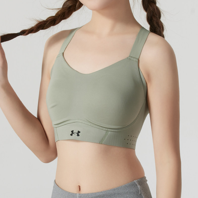 安德玛UA女子高强度瑜伽健身Bra网眼透气防震跑步运动内衣1376866