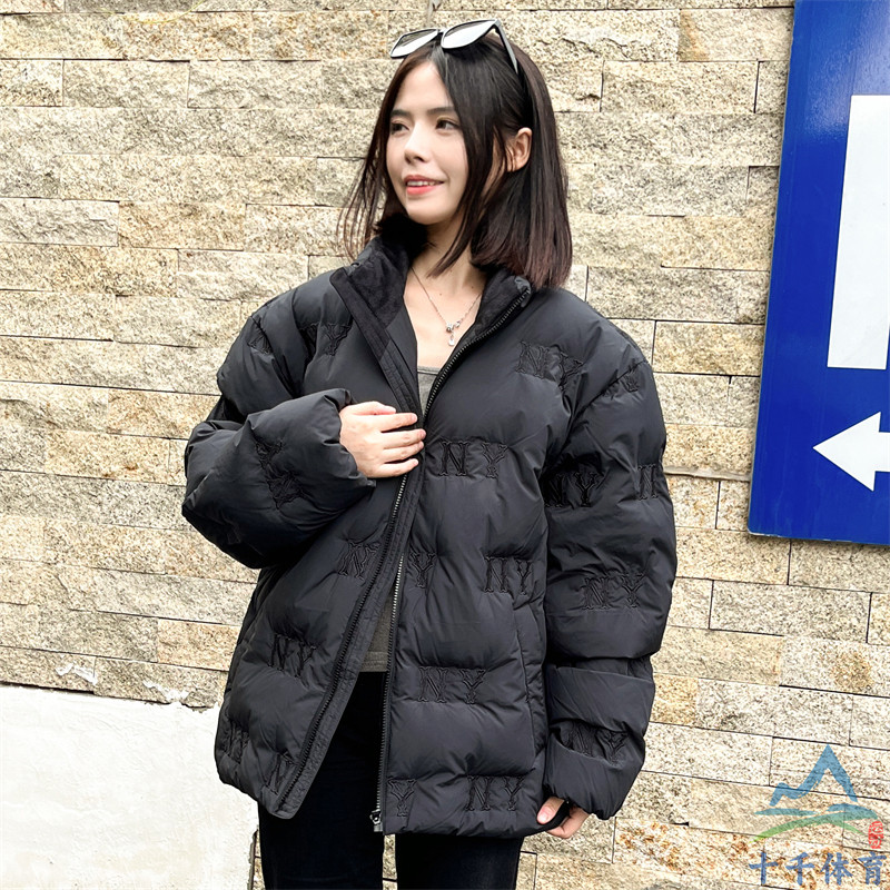 MLB情侣外套男女款24秋冬新款NY刺绣防风保暖立领羽绒服3ADJG1046