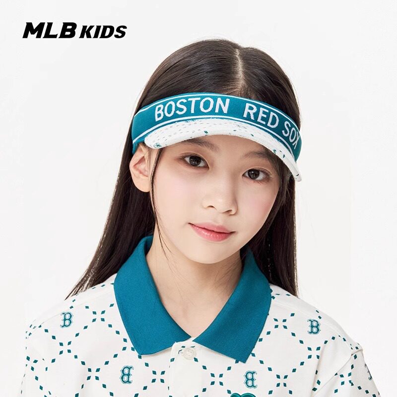 MLB儿童男女童春夏复古老花空顶帽遮阳时尚百搭透气帽子7ASCMD133