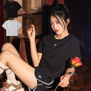 NY炫彩字母小标圆领短款 女款 休闲运动T恤3FTSBA343 MLB短袖 24新款