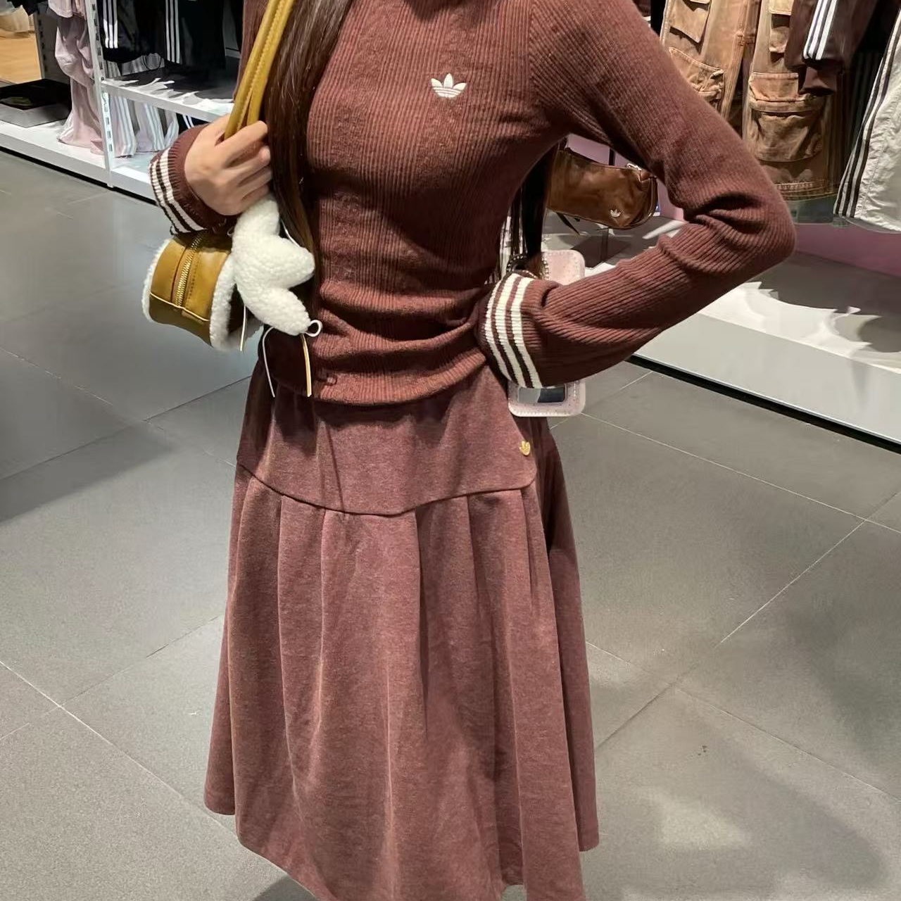 阿迪达斯三叶草女子针织衫毛衣
