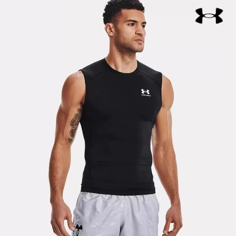 安德玛UA运动T恤HeatGear®男子训练高弹紧身衣背心1361522