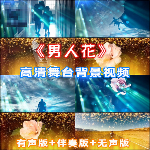 歌曲男人花成品背景舞台大型晚会视频led背景高清视频VJ素材