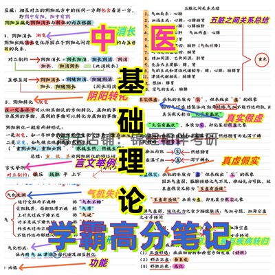 2025年中医基础理论学霸笔记25年中医助理与执业学霸笔记总结归纳