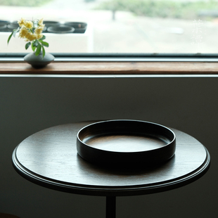 叶谭 大漆原木茶盘 整木手作樱桃木家用收纳大号壶承中式茶具