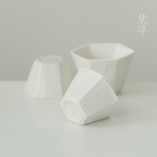 叶谭 桃山房白驹系列六方杯 景德镇全手作个人杯主人杯茶杯满水90