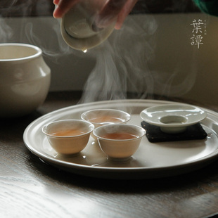 叶谭 天野功夫杯景德镇陶瓷茶具简约复古草木灰釉小客杯单杯女士