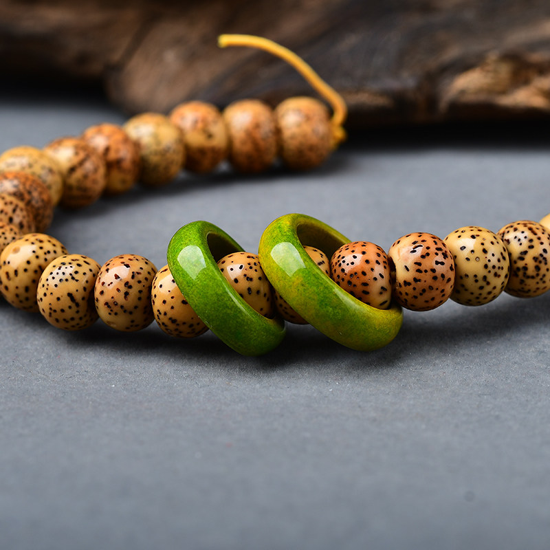 유채 노란색 청록색 러닝 링 액세서리 스타와 달 보살 원숭이 머리 비문 팔찌 비즈 액세서리 러닝 링