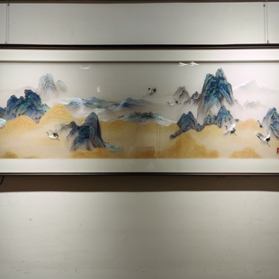 江山祥鹤单面绣金彩霞手工刺绣湘绣高端礼物