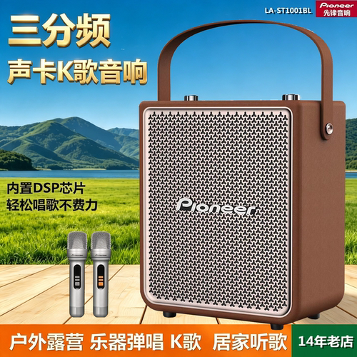 先锋户外三分频K歌蓝牙声卡音响