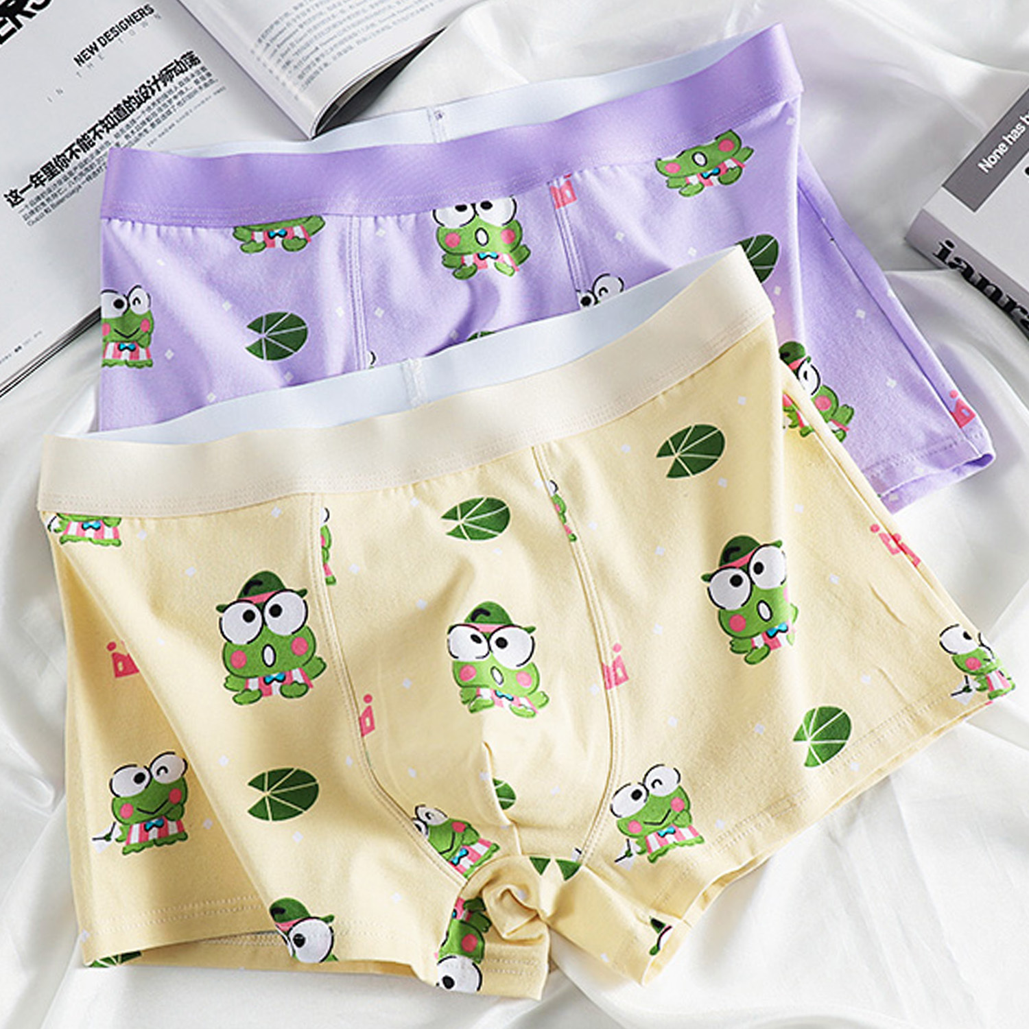 内裤男士纯棉透气卡通四角裤青年