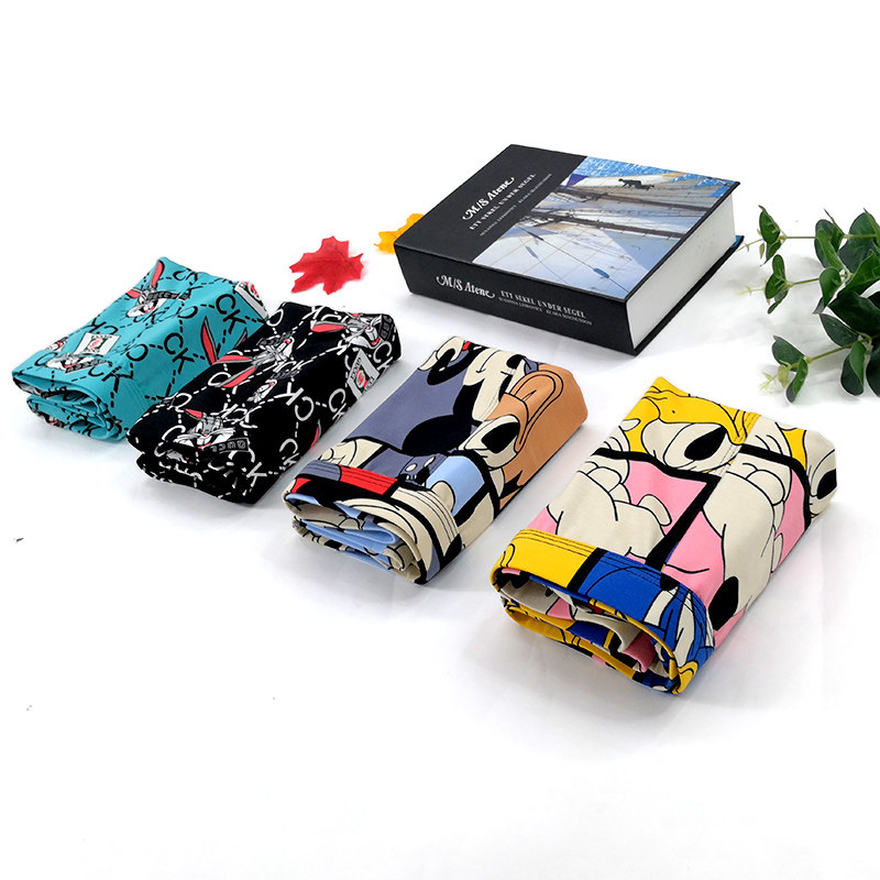 纯棉胖童卡通可爱莫代尔肥佬男士胖子内裤200斤加肥加大码四角裤