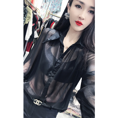 宽松防晒开衫长袖雪纺衬衫女