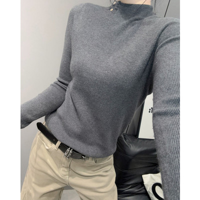 半高领毛衣长袖女修身打底针织衫