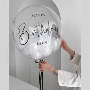 ins波波球透明贴纸字母气球生日派对宝宝生日百天拍照道具布置