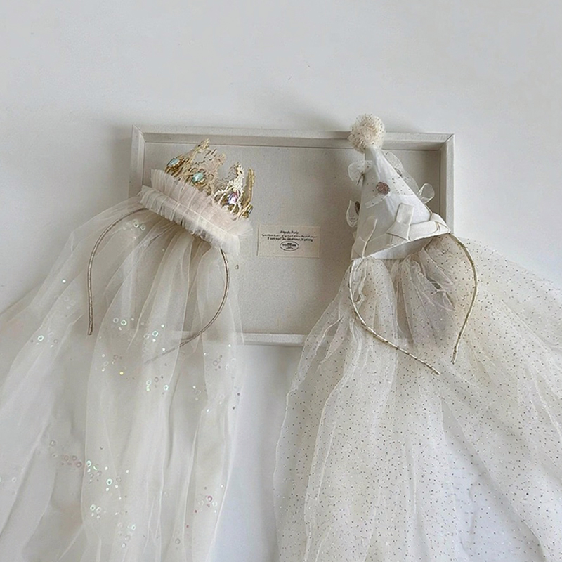 派对生日礼帽公主皇冠头纱发箍