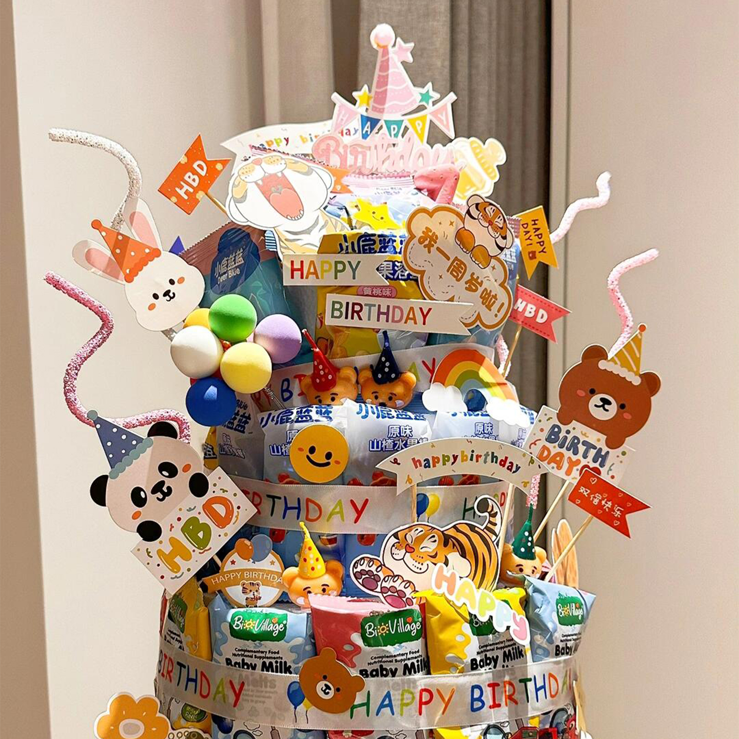 零食生日蛋糕创意diy材料