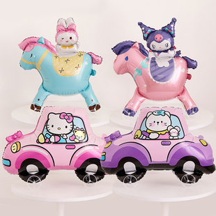 儿童卡通带轮走路动物女孩周岁生日气球幼儿园商场活动户外踏青