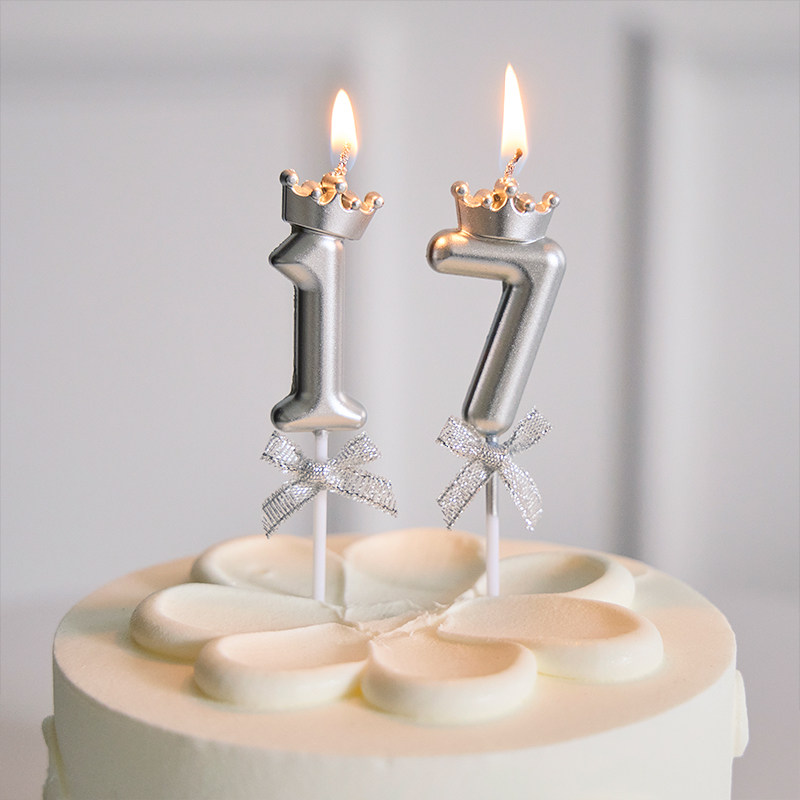 银色金属色皇冠数字周岁蜡烛蛋糕装饰插件生日派对甜品台烘焙生日,节庆用品/礼品,蜡烛,淘宝优惠券,粉丝福利购,淘宝优惠卷