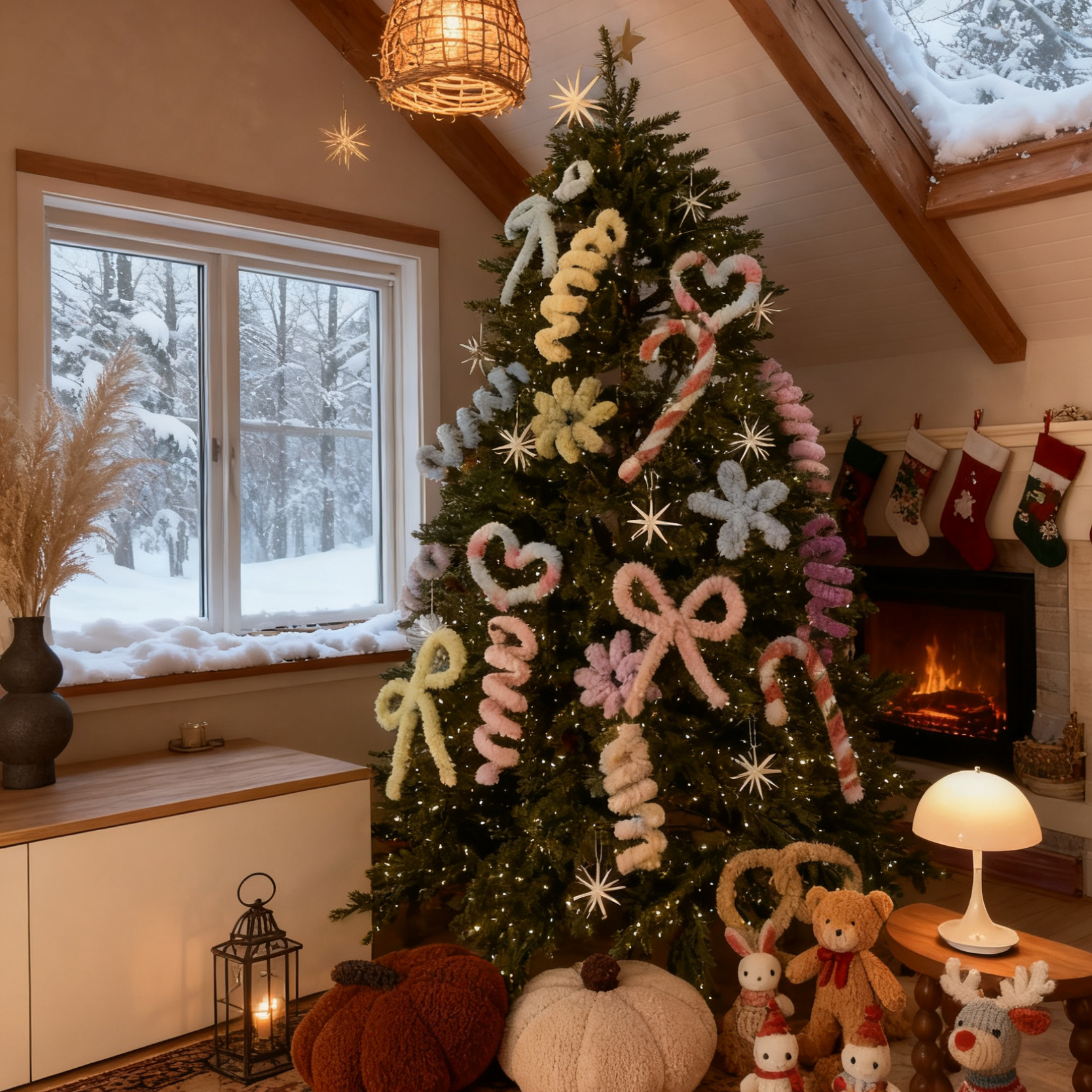 圣诞树装饰兔毛扭扭棒diy