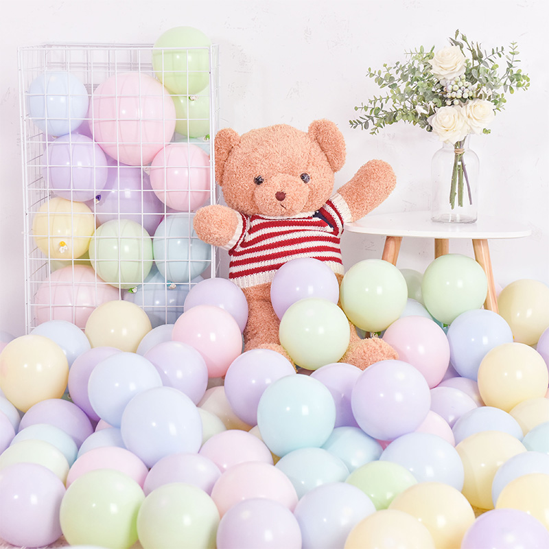 5寸马卡龙圆形糖果色装婚礼气球