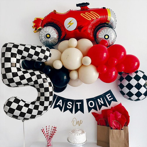 方格数字方程赛车轮胎汽车气球