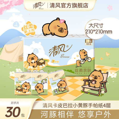清风随身装手帕纸30包