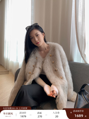 taobao agent MSBEAST Fafeng Muse imported Tuscana fur coat women's double buckle lamb hair coat