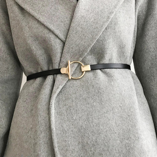 配大衣韩版简约百搭风时尚细腰带