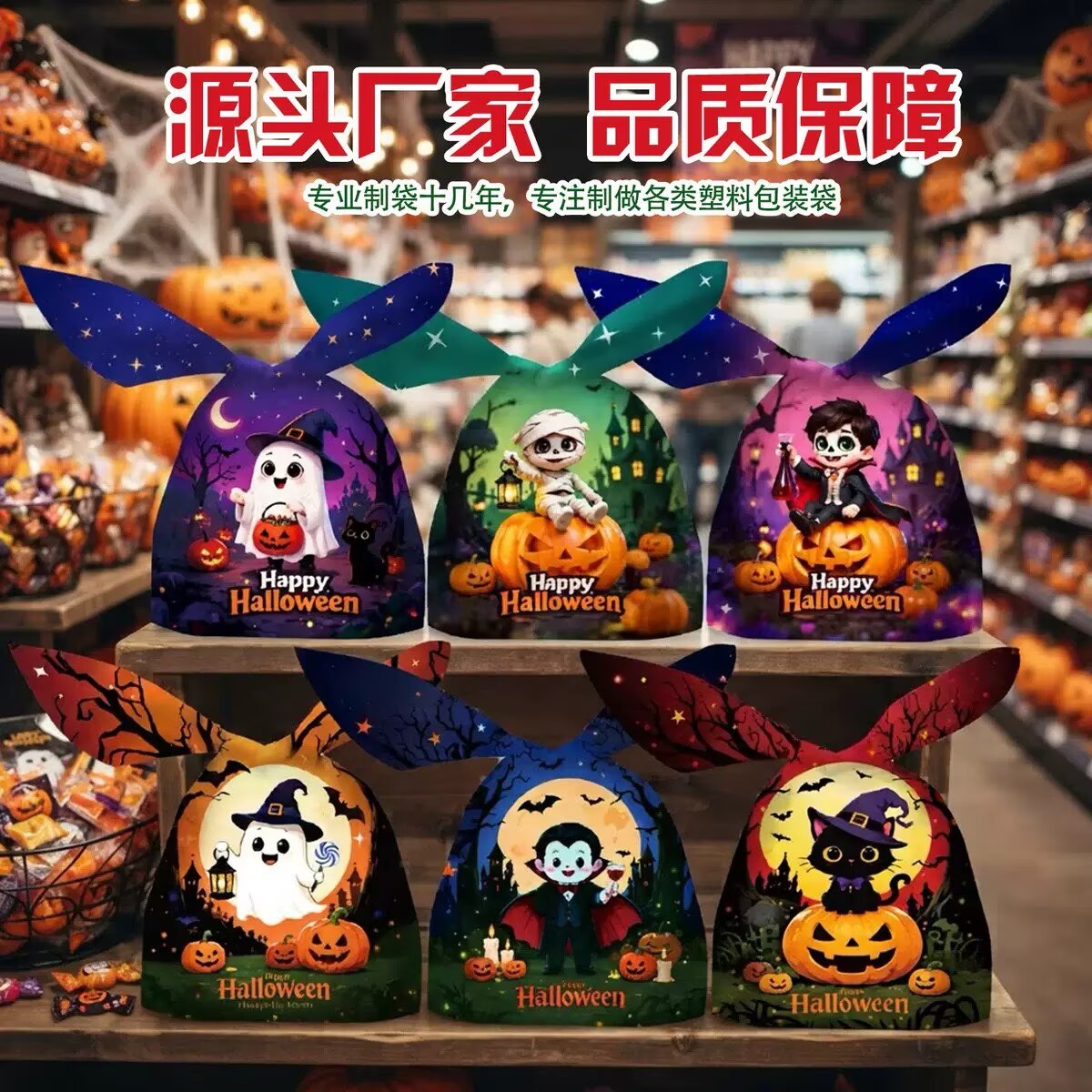 万圣节糖果袋派对南瓜包装袋