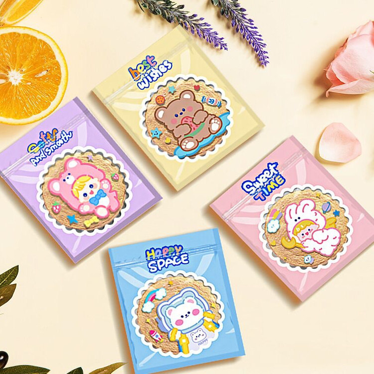 韩国可爱零食自封袋少女心小熊饼干糖果小号口罩收纳包装袋糖果袋