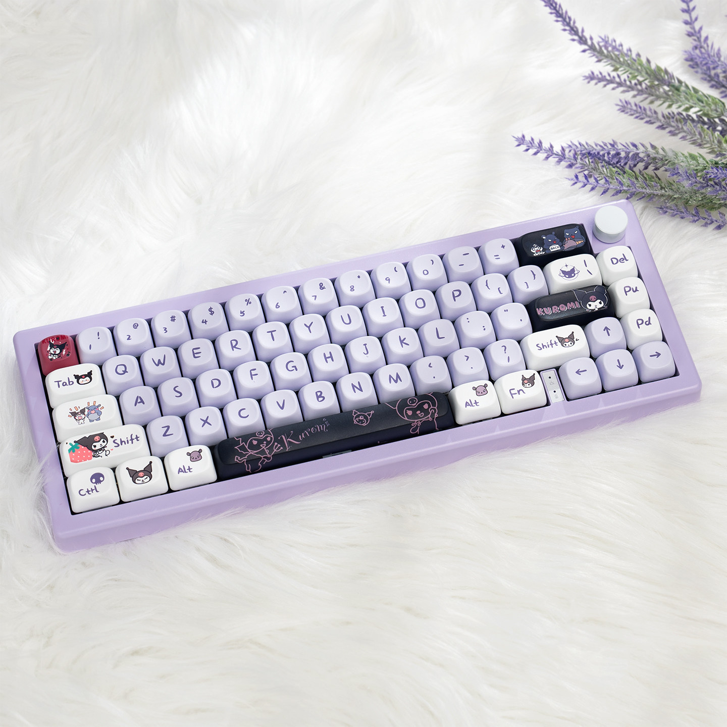 漫步猫ESC66旋钮机械键盘套件紫色gasket结构三模无线蓝牙