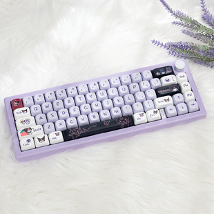 漫步猫ESC66旋钮机械键盘套件紫色gasket结构三模无线蓝牙麻将音