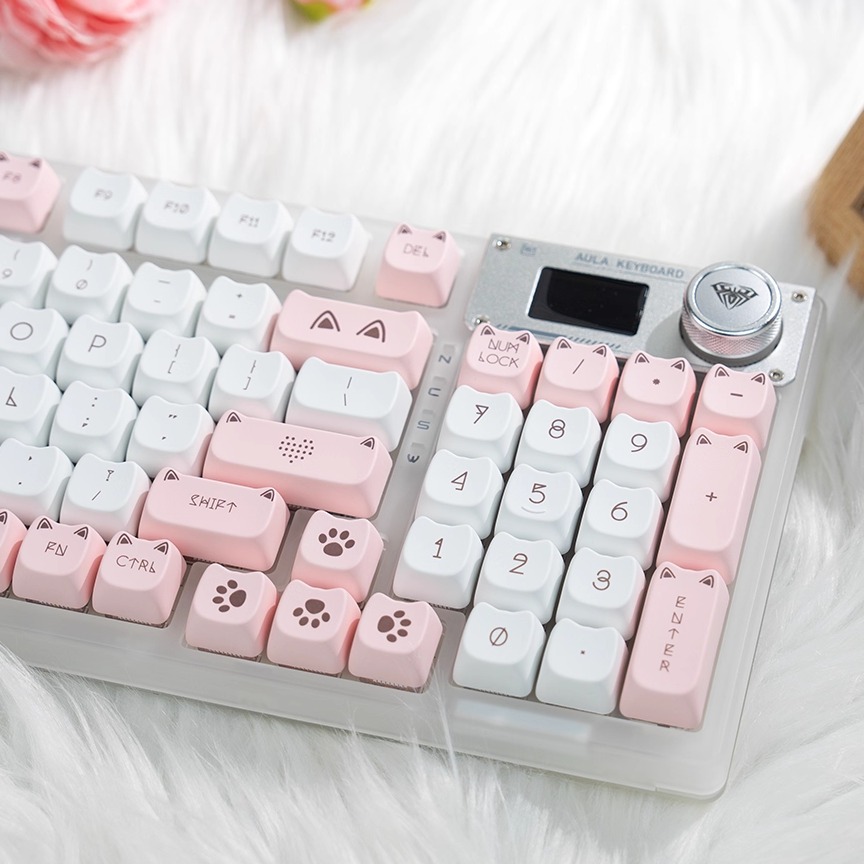 猫形MAO起司猫键帽PBT热升华可爱适配68 HI75 98 100 108等键盘