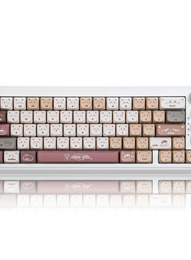 漫步猫YG65无线蓝牙有线机械键盘可爱gasket结构静音麻将音带旋钮