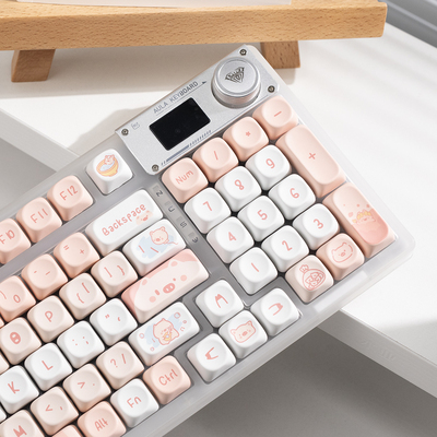 moa粉嘟嘟键帽pbt材质热升华适合狼蛛F87 hi75 前行者 vgn98pro等