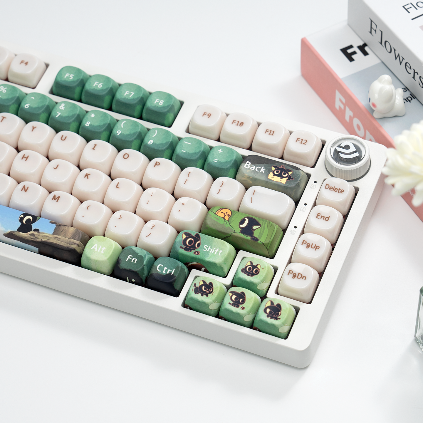 moa罗小黑战记PC玉脂陶瓷手感键帽适用hi75 迈从g87狼蛛 前行者等