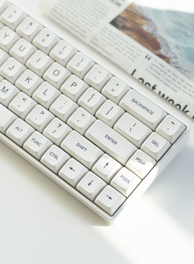 极简白日文键帽xda高度pbt材质热升华简洁白色121键