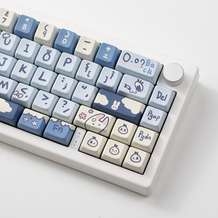 嘟嘟兔键帽MDA高度pbt材质五面热升华适合狼蛛F99 vgn98pro F87