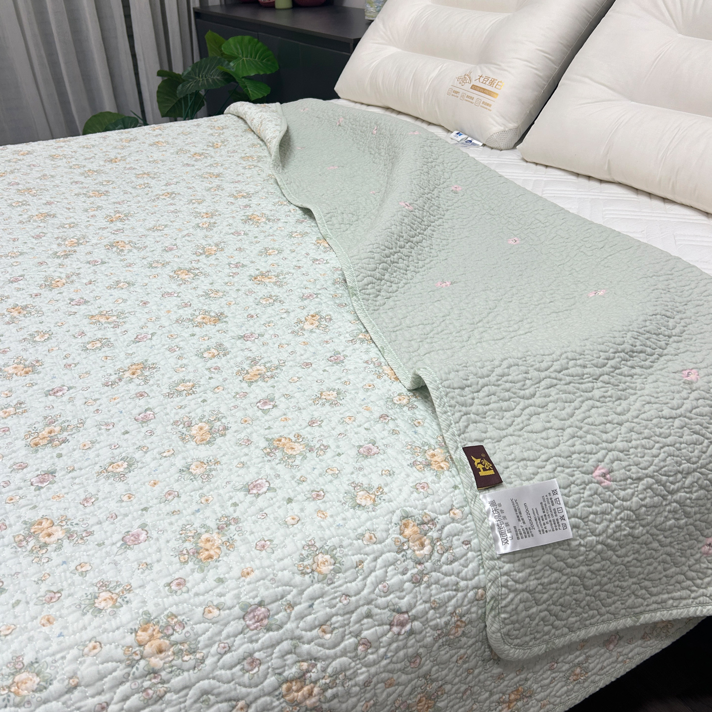 田园夹棉不跑床斜纹碎花双面四季