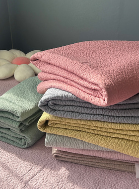 四季通用的素色纯棉床盖双面斜纹绗缝床单夏凉被踏踏米夹棉铺盖垫