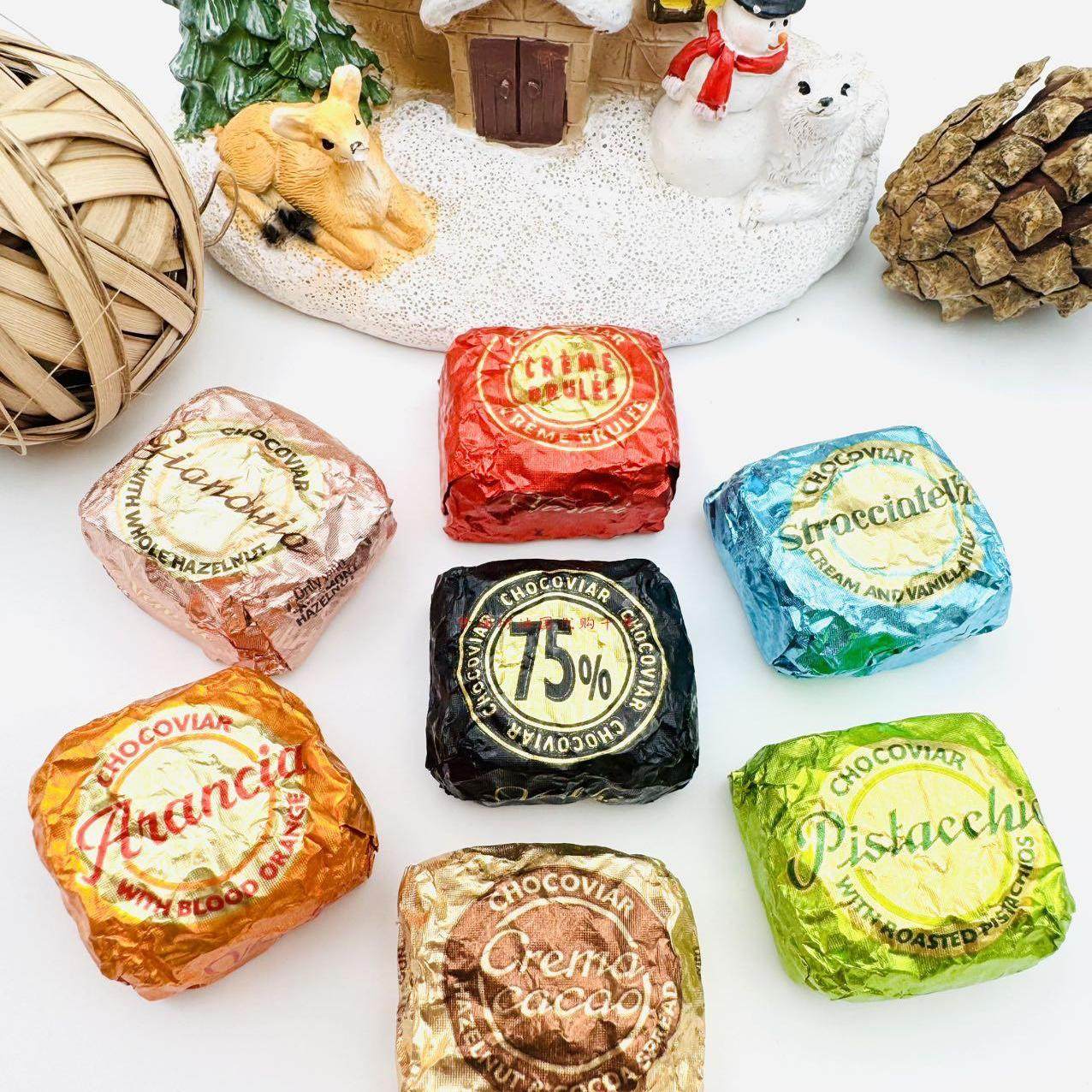 现货 意大利进口闻绮venchi 75%鱼子酱状黑巧克力夹心喜糖零食