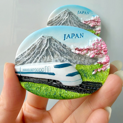 世界旅游城市日本富士山电车立体树脂磁性冰箱贴旅游纪念品伴手礼