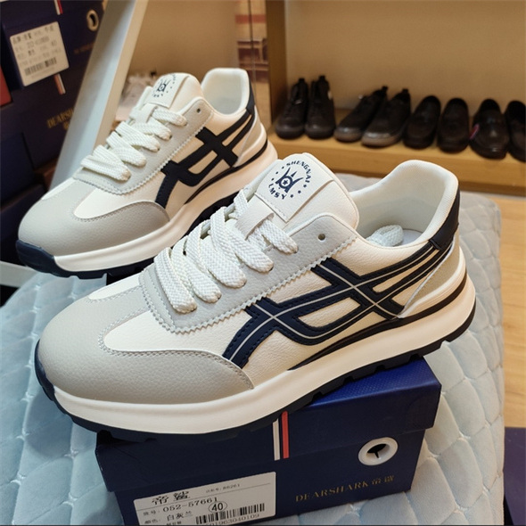 实体店男鞋2025春秋款牛皮真皮休闲运动鞋男鞋帝鲨57661