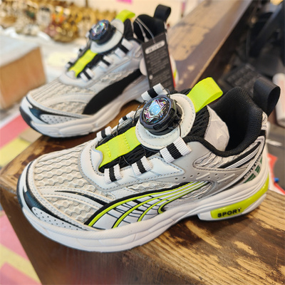 百变米奇2025春秋网面透气旋转扣超轻便防滑软底男童运动鞋77628