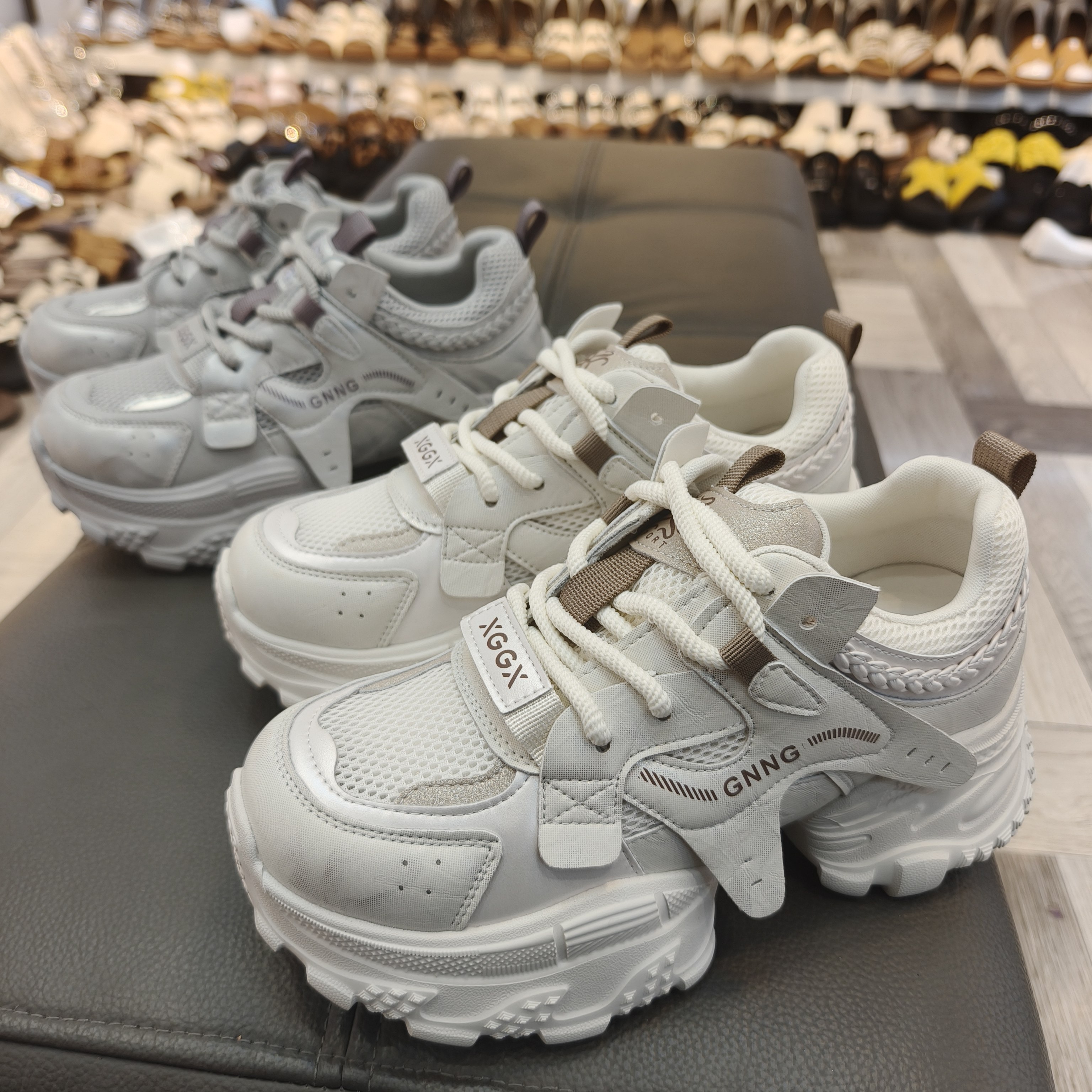 实体店女鞋2026春夏季单网透气厚底老爹鞋女轻便运动鞋罗曼6193
