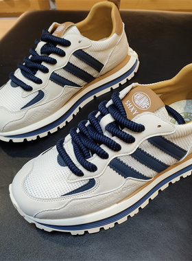 实体店男鞋2025夏款透气运动休闲鞋网红同款厚底增高老爹鞋52092