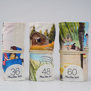 韩国2023慕那美新款笔袋纤维笔白杆水性笔勾线笔水彩笔60色彩色笔