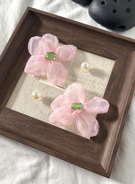 粉色花朵珍珠鞋扣洞洞鞋DIY装饰鞋花可爱少女心配件洞洞鞋配件